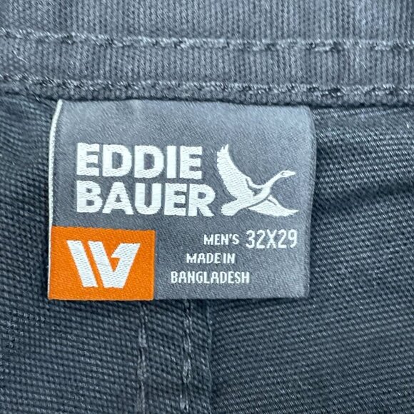 Eddie Bauer Canvas Utility Pants 32X29 Stretch Durable Black Mens a1193 - Picture 2 of 7